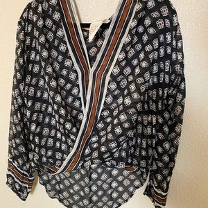 Free People Printed Blouse